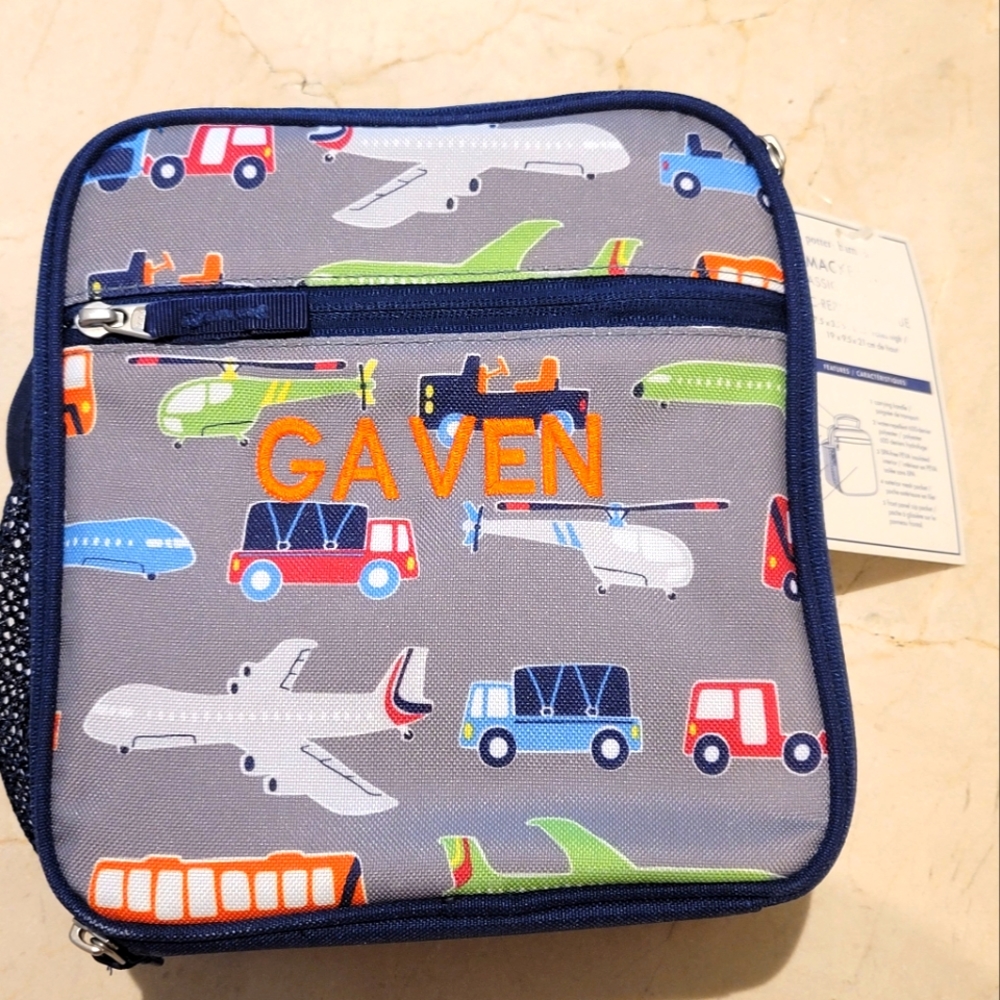 NWT Pottery Barn Airplane Canvas Lunch Box